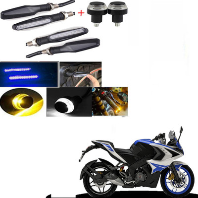 RawatZ Side LED Indicator Light for Bajaj Pulsar 200 AS(Blue, Yellow)
