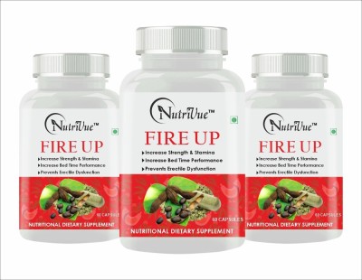 Nutrivue Fire Up Vitamin for Men|Long Time|Energy Booster|Performance Pack of 3(60 Cap)(3 x 60 Capsules)