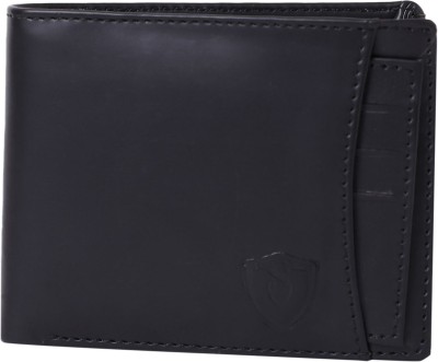 Keviv Men Casual Black Genuine Leather Wallet(9 Card Slots)