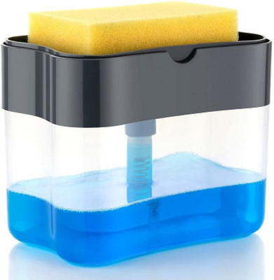 shinerr 2 IN 1 SOAP DISPENSER FOR KITCHEN DISHWASHER LIQUID WITH SPONGE CAPACITY 500ML Bottom Loading Water Dispenser
