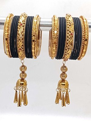 SHYCHOO BLASTS Metal Zircon Gold-plated Bangle Set(Pack of 2)