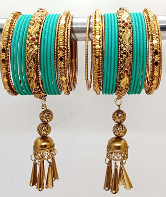 SHYCHOO BLASTS Metal Zircon Gold-plated Bangle Set(Pack of 2)