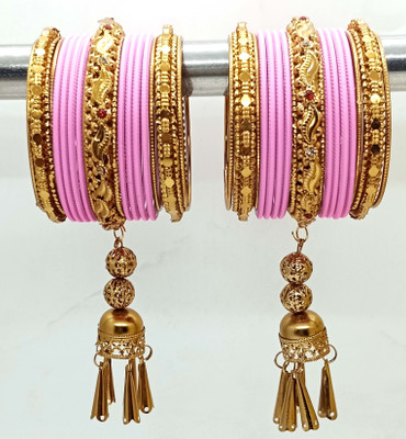 SHYCHOO BLASTS Metal Zircon Gold-plated Bangle Set(Pack of 2)
