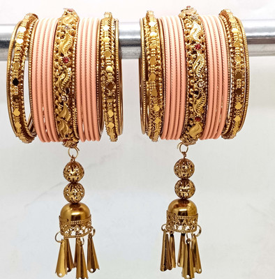 SHYCHOO BLASTS Metal Zircon Gold-plated Bangle Set(Pack of 2)