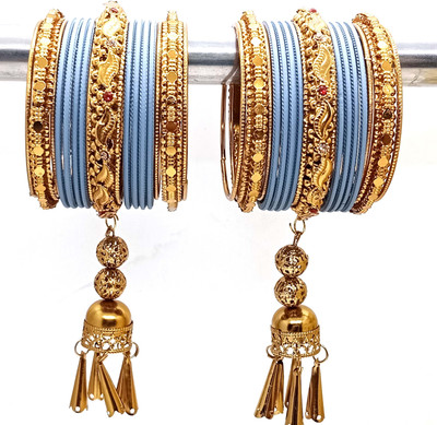 SHYCHOO BLASTS Metal Zircon Gold-plated Bangle Set(Pack of 2)