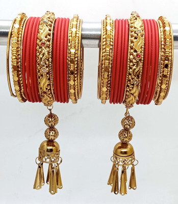 SHYCHOO BLASTS Metal Zircon Gold-plated Bangle Set(Pack of 2)