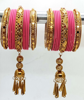 SHYCHOO BLASTS Metal Zircon Gold-plated Bangle Set(Pack of 2)