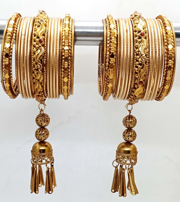 SHYCHOO BLASTS Metal Zircon Gold-plated Bangle Set(Pack of 2)