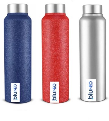 BluNeo Stainless Steel Combo 3 Leak proof Water Bottle with 3X DURABLE Colour Coating 1000 ml Bottle(Pack of 3, Blue, Red, Silver, Steel)