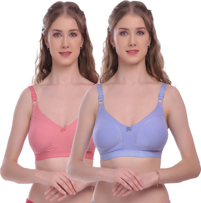 Viral Girl Women Everyday Non Padded Bra(Orange, Blue)