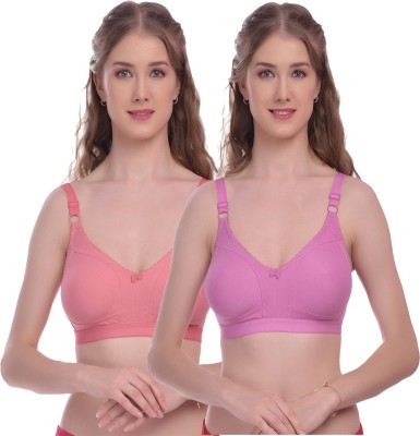 Viral Girl Women Everyday Non Padded Bra(Orange, Pink)