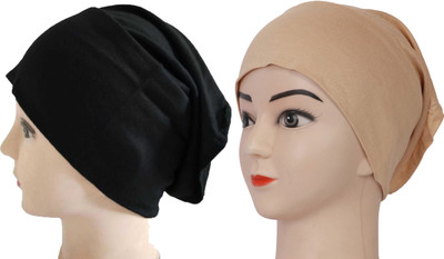 MONATI Solid Skull Cap Cap(Pack of 2)