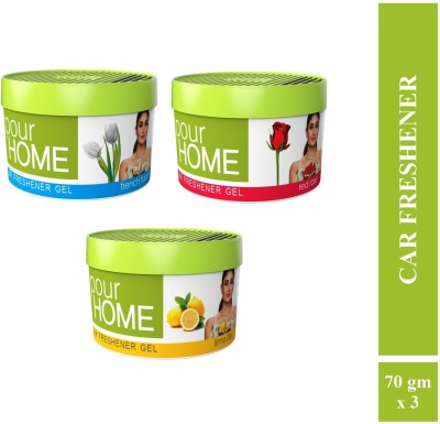 POUR HOME Lime, Rose, French Fusion Car Freshener Diffuser(3 x 70 g)