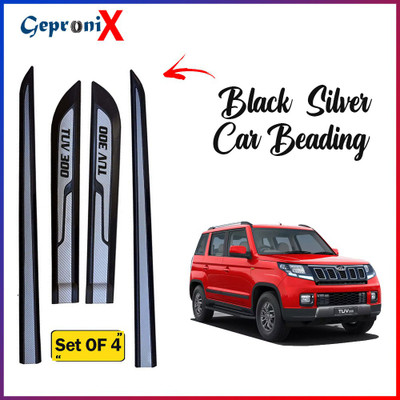 GEPRONIX Car Beading Door Protector Silver Black Colour Compatible for Mahindra TUV 300 Car Beading Roll For Door(5 m)
