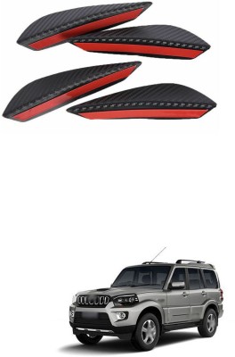 PRTEK Plastic Car Bumper Guard(Black, Red, Pack of 4, Mahindra, Universal For Car)