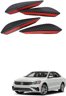 PRTEK Plastic Car Bumper Guard(Black, Red, Pack of 4, Volkswagen, Passat)