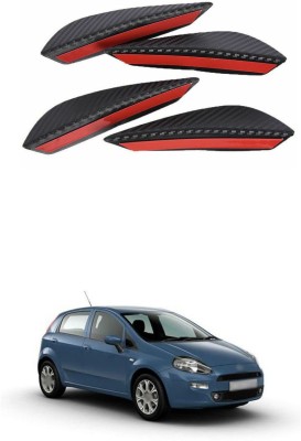 PRTEK Plastic Car Bumper Guard(Black, Red, Pack of 4, Fiat, Punto)