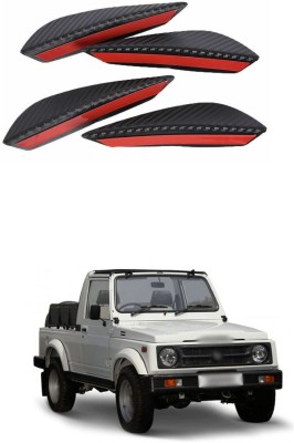 PRTEK Plastic Car Bumper Guard(Black, Red, Pack of 4, Maruti, Universal For Car)
