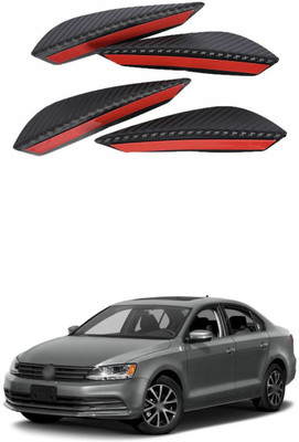PRTEK Plastic Car Bumper Guard(Black, Red, Pack of 4, Volkswagen, Jetta)