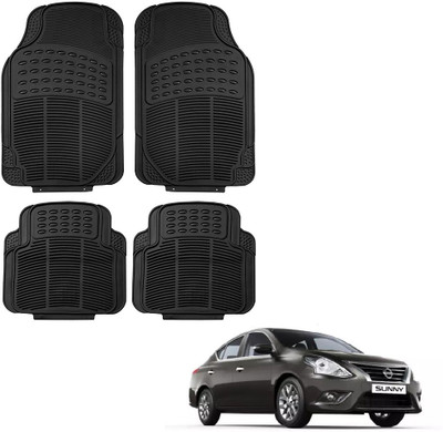 Oshotto Rubber Standard Mat For  Nissan Sunny(Black)