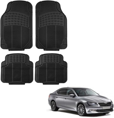 Oshotto Rubber Standard Mat For  Skoda Superb(Black)