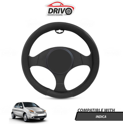 Drivo Steering Cover For Tata Indica(Black, Leatherite)