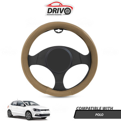 Drivo Steering Cover For Volkswagen Polo(Beige, Leatherite)