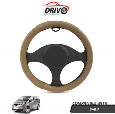 Drivo Steering Cover For Nissan Evalia(Beige, Leatherite)