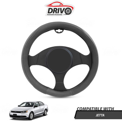 Drivo Steering Cover For Volkswagen Jetta(Grey, Leatherite)