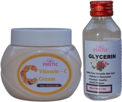 pmetic 100ML Glycerin,200GM Vitamin-C Cream For Skin Man & Woman Face Wash(300 ml)