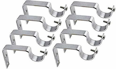 RINTL Silver Rod Rail Bracket Metal(Pack of 8)