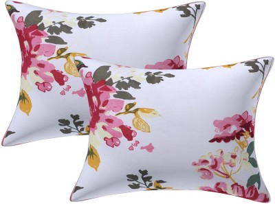 Texstylers Floral Cushions & Pillows Cover(Pack of 2, 30.48 cm*45.72 cm, Pink)