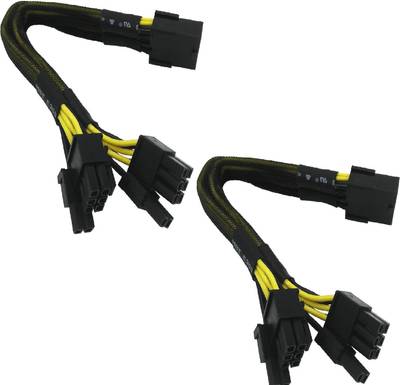 Etzin Ethernet Cable 0.22 m Adapter Cable for Dell PowerEdge R720 720XD R730 Ethernet Cable PCIe 8 Pin (6+2) Graphics Card PCI Express Power Adapter GPU VGA Y-Splitter