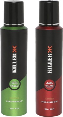 KILLER MARINE 150 ml + STORM 150 ml DEODARANT Deodorant Spray  -  For Men(300 ml, Pack of 2)