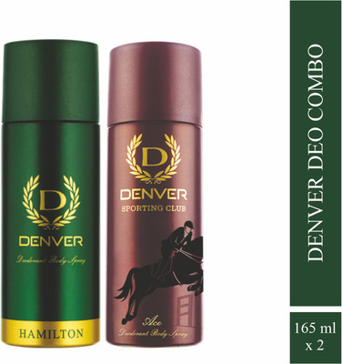 DENVER Hamilton and Ace Body Deo Spray Long Lasting Set of 2 Deodorant Spray – For Men