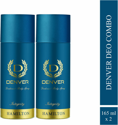 DENVER Integrity Body Deo Spray Long Lasting Set of 2 Deodorant Spray – For Men