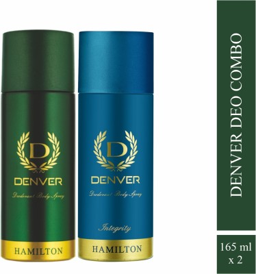 DENVER Hamilton and Integrity Body Deo Spray Long Lasting Set of 2 Deodorant Spray – For Men