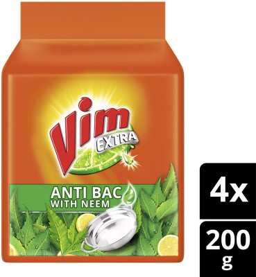 Vim Extra Anti Bac with Neem Dishwash Bar(4 x 237.5 g)