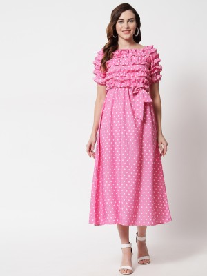 FUNDAY FASHION Women Maxi Pink Dress