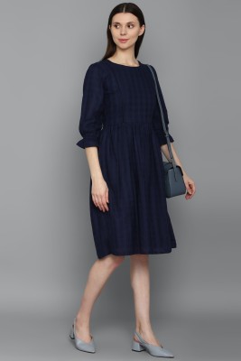 Allen Solly Women A-line Dark Blue Dress