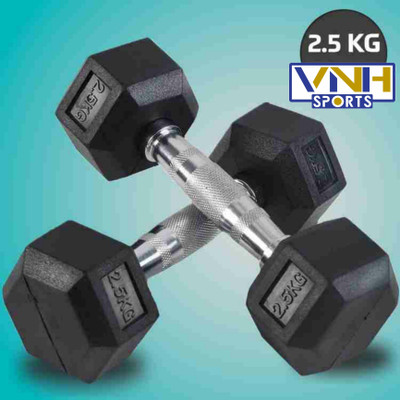 VNH Sports 2.5KG (2.5Kg X 2) Hexa Dumbbell Set for Gym & Home Workout Fixed Weight Dumbbell(2.5 kg)