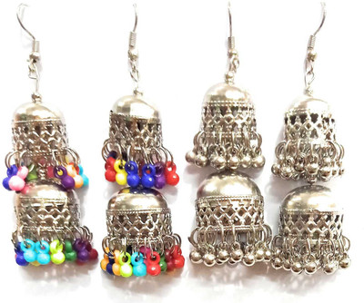 JMBW INTERNATIONAL JMBW BEADS ALLOY DROUP JHUMKI ERAR COMBO OF 2 PAIRS Agate Alloy Jhumki Earring