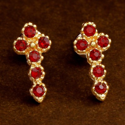 GehenabyEstele Gehena by Estele - Gold Tone Cross bead Stud Earrings Alloy Stud Earring