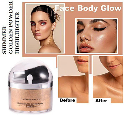 KA-KAIASHA PROFESSIONAL 2 IN 1 WHITENING Gold LOOSE POWDER Highlighter pack of 1 Highlighter(golden)