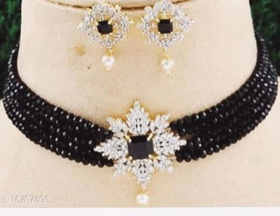 Maasuhag Alloy Gold-plated White, Black Jewellery Set(Pack of 1)