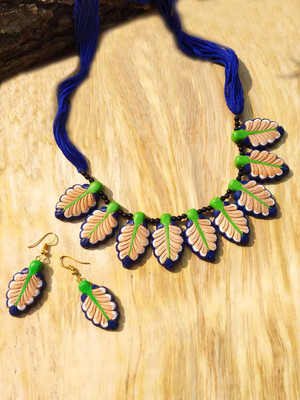 Manmarzi Terracotta Blue, Green, Red Jewellery Set(Pack of 1)