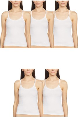 Shree Rangnath Camisole For Girls(White, Pack of 5)