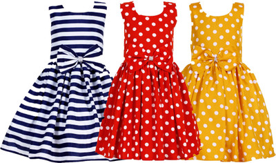 HEAVENS CREATIONS Baby Girls Below Knee Party Dress(Multicolor, Sleeveless)