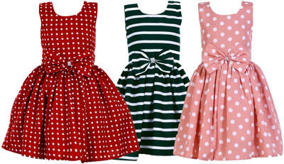 CINDERELLA THE CREATIONS FACTORY Baby Girls Below Knee Casual Dress(Dark Green, Sleeveless)