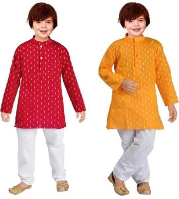 AL BAYDAR FASHION Boys Festive & Party Kurta and Pyjama Set(Red Pack of 2)